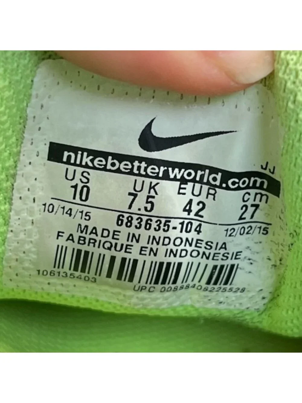 Nike Air Max Tailwind 7 Womens Size 10 White Green Black Running Shoes Sneakers